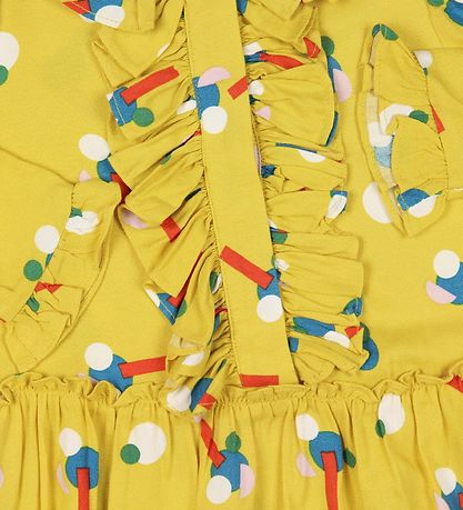 Stella McCartney Kids Kleid - Viskose - Gelb m. Muster