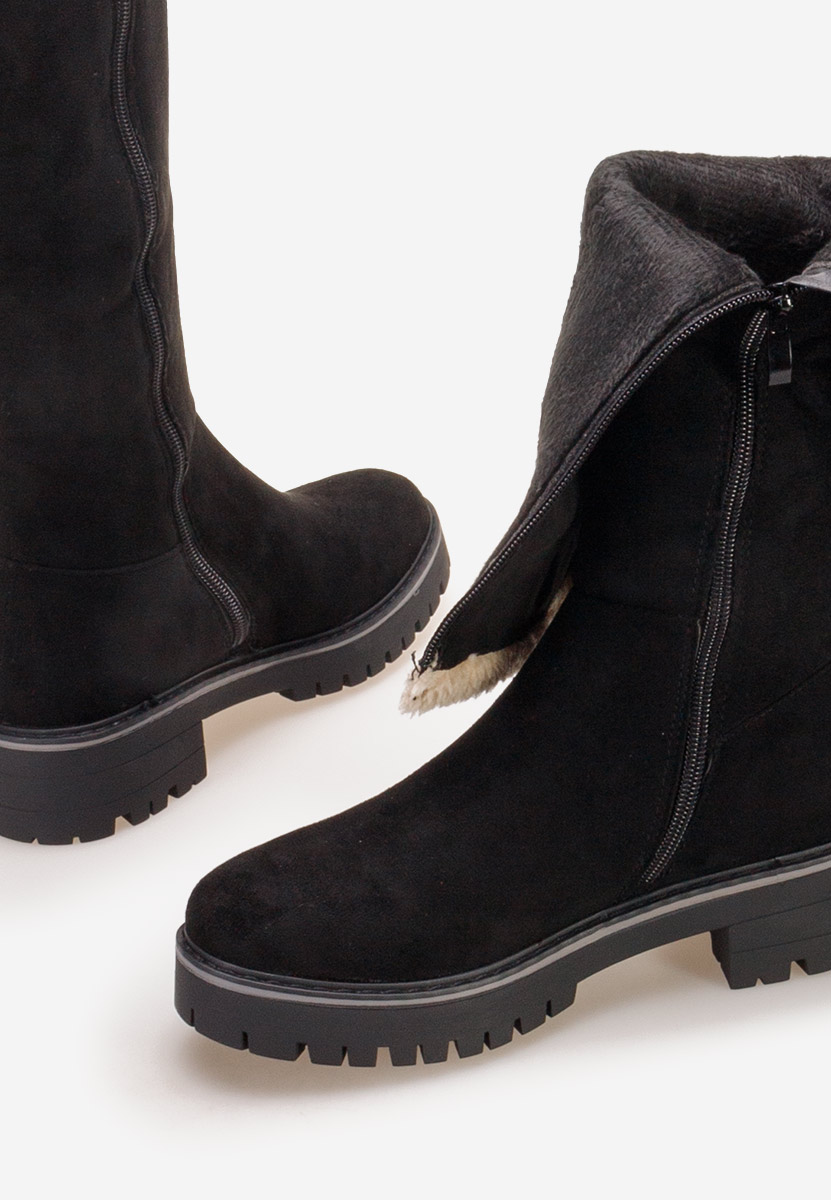 Bottes plates femme noires Tiziana