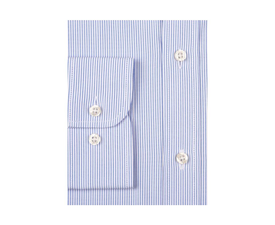 Chemise blanche coton rayures bleues - CLÉMENT