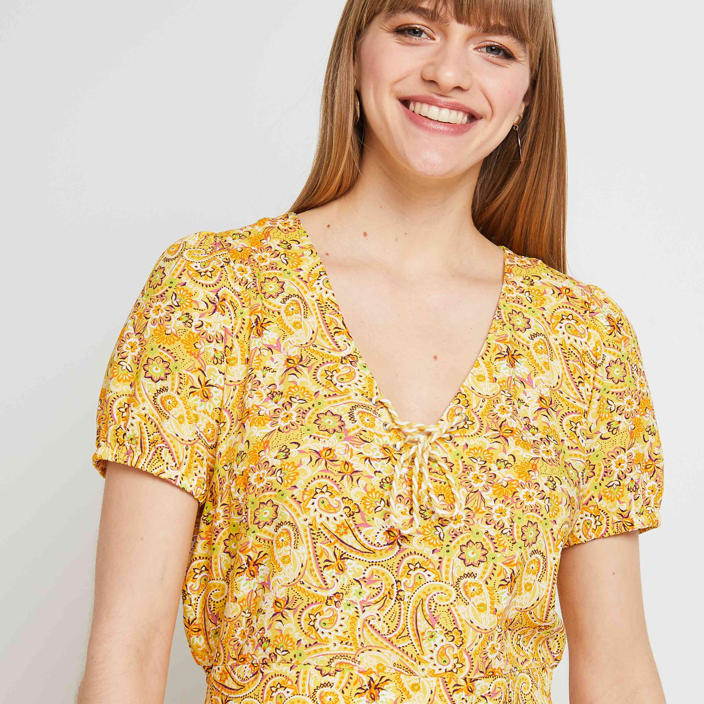 Robe longue femme - JAUNE