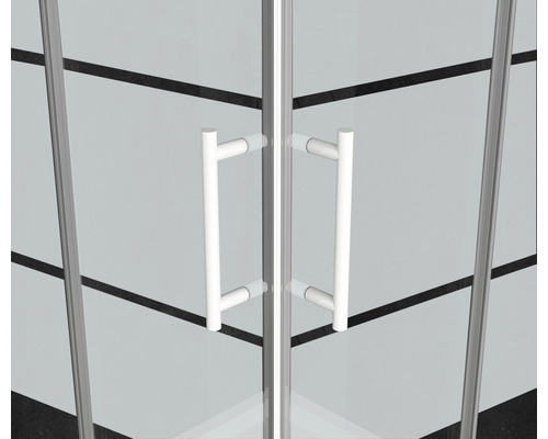 form&style hoekinstap SAMOA 80-90 cm decor horizontale strepen profielkleur wit