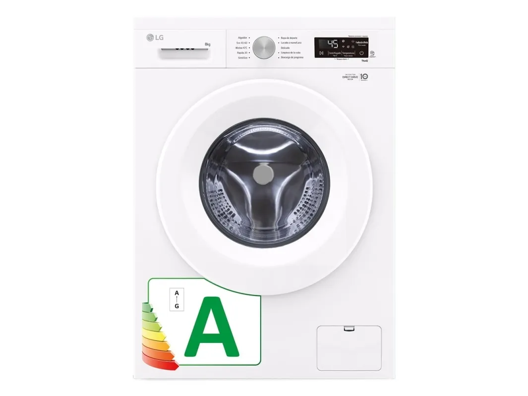 LG F4X1008NWH - Vaskemaskine - Wi-Fi - bredde: 60 cm - dybde: 59 cm - højde: 85 cm - frontbetjening - 8 kg - 1400 rpm - essens hvid