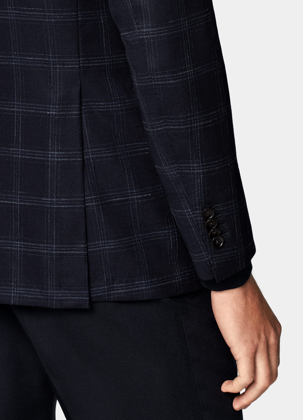 Blazer Havana coupe Tailored bleu marine à carreaux