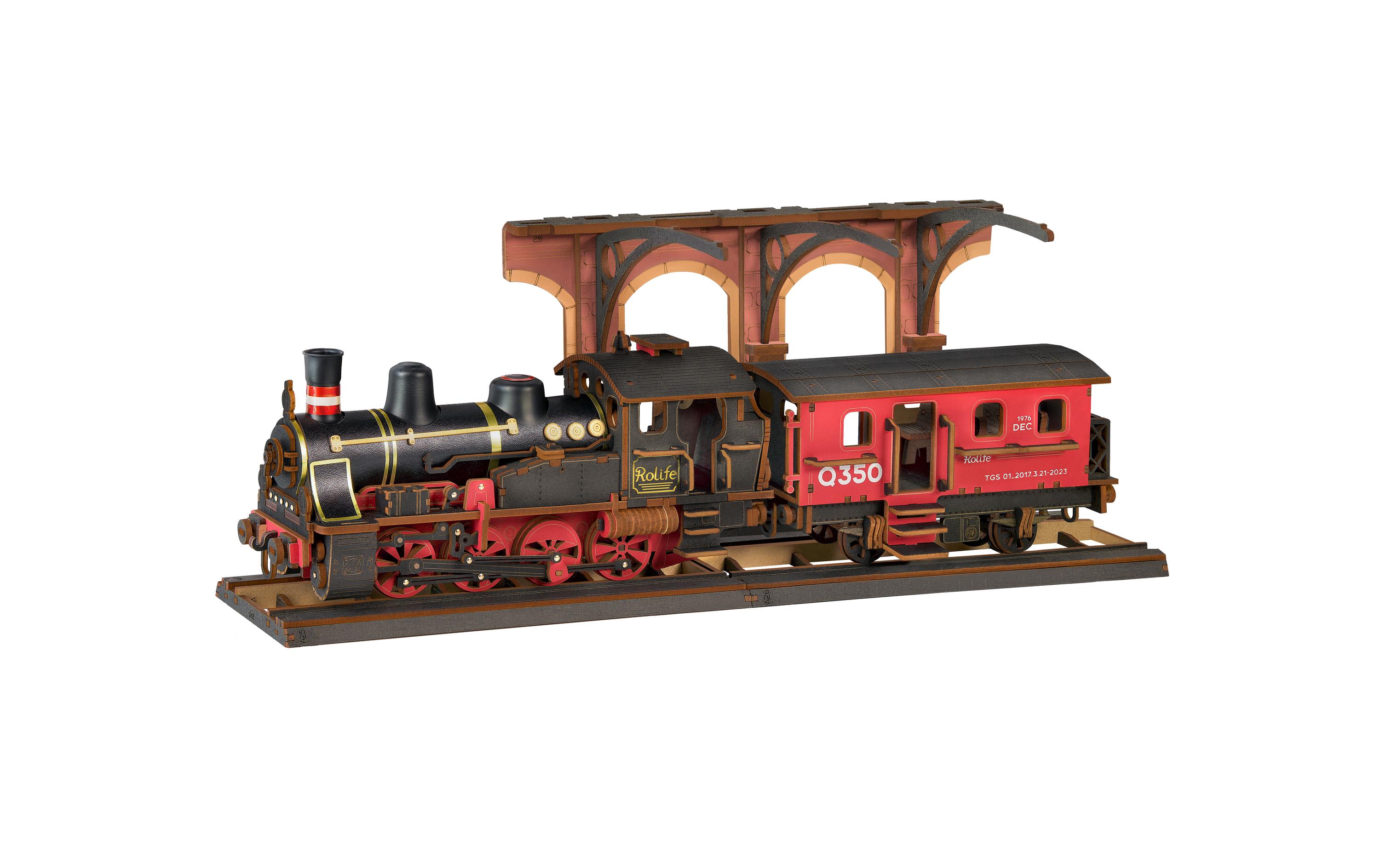 Bausatz Steam Journey 365-teilig3D-Puzzle aus lasergeschnittenen Holzteilen