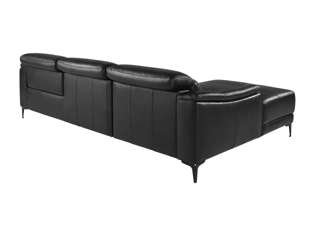 Canapé d'angle relax gauche en cuir noir 6206 ANGEL CERDA