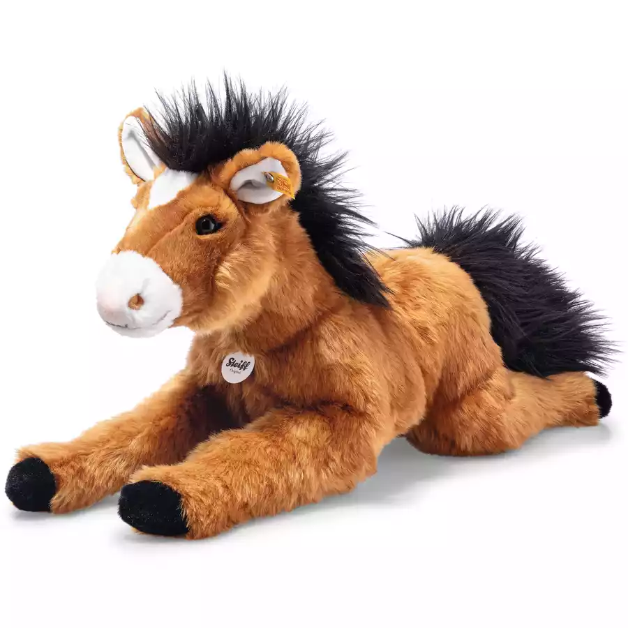 Steiff Schlenker Pferd Molly rotbraun liegend, 45 cm