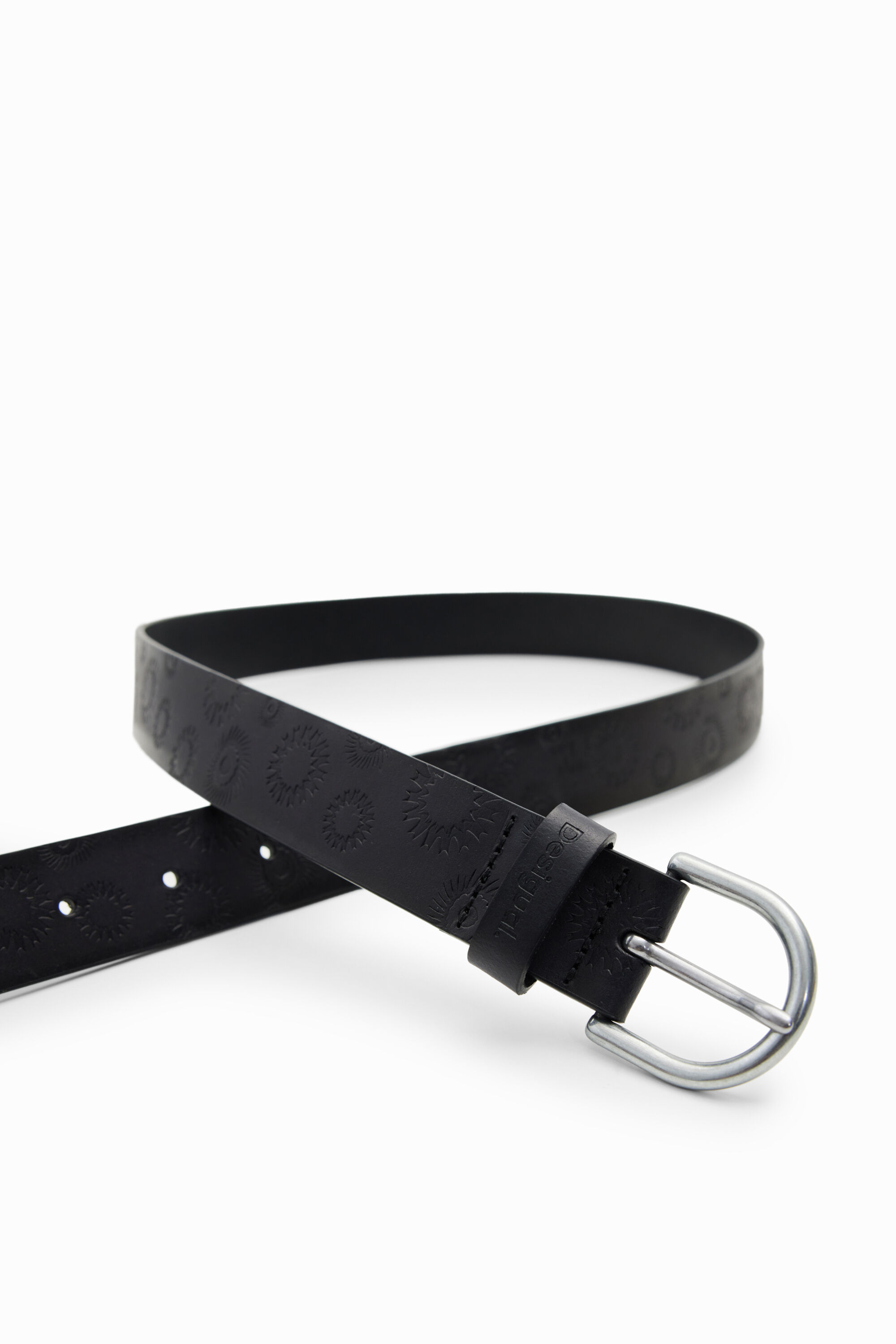 Ceinture cuir géométrique