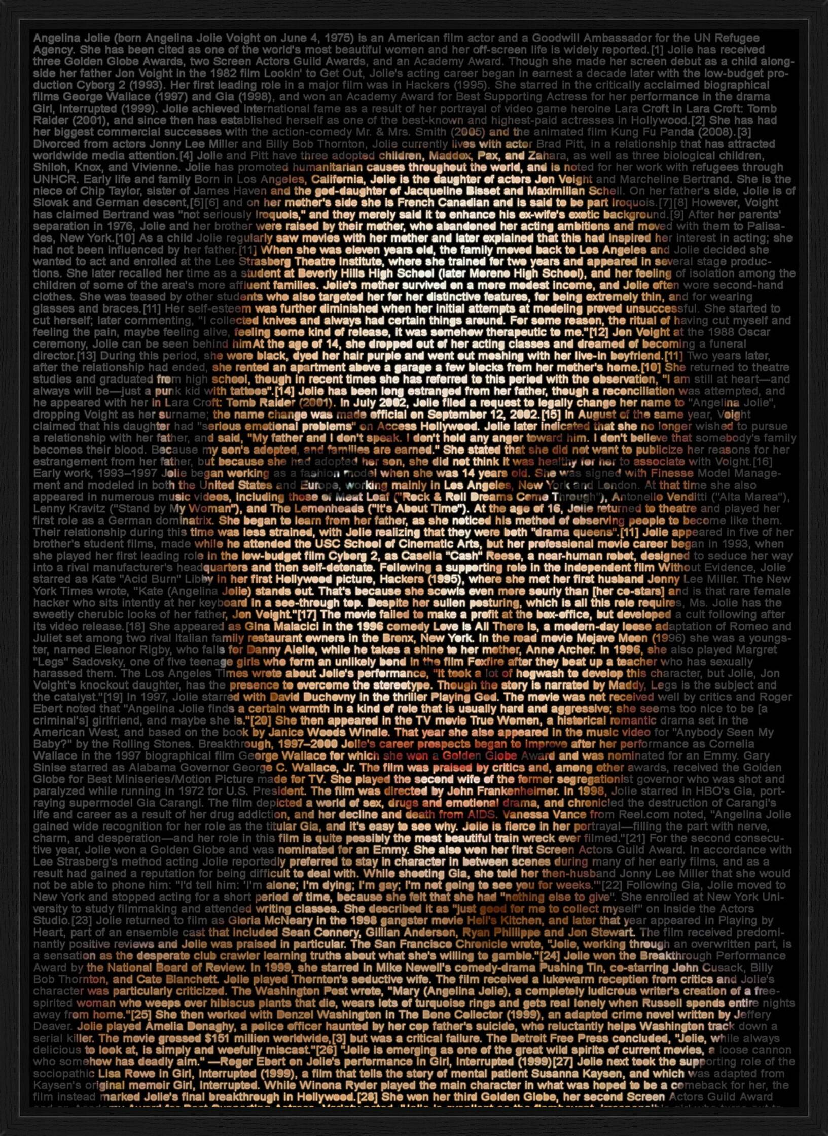 Angelina Jolie by Ralph Ueltzhoeffer - Limited Edition. Edition of: 100. Signed.