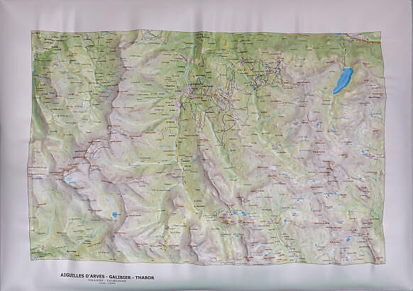 CARTE EN RELIEF AIGUILLES D ARVES GALIBIER THABOR