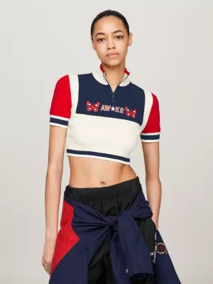 Top cropped de gola alta Tommy x Awake NY