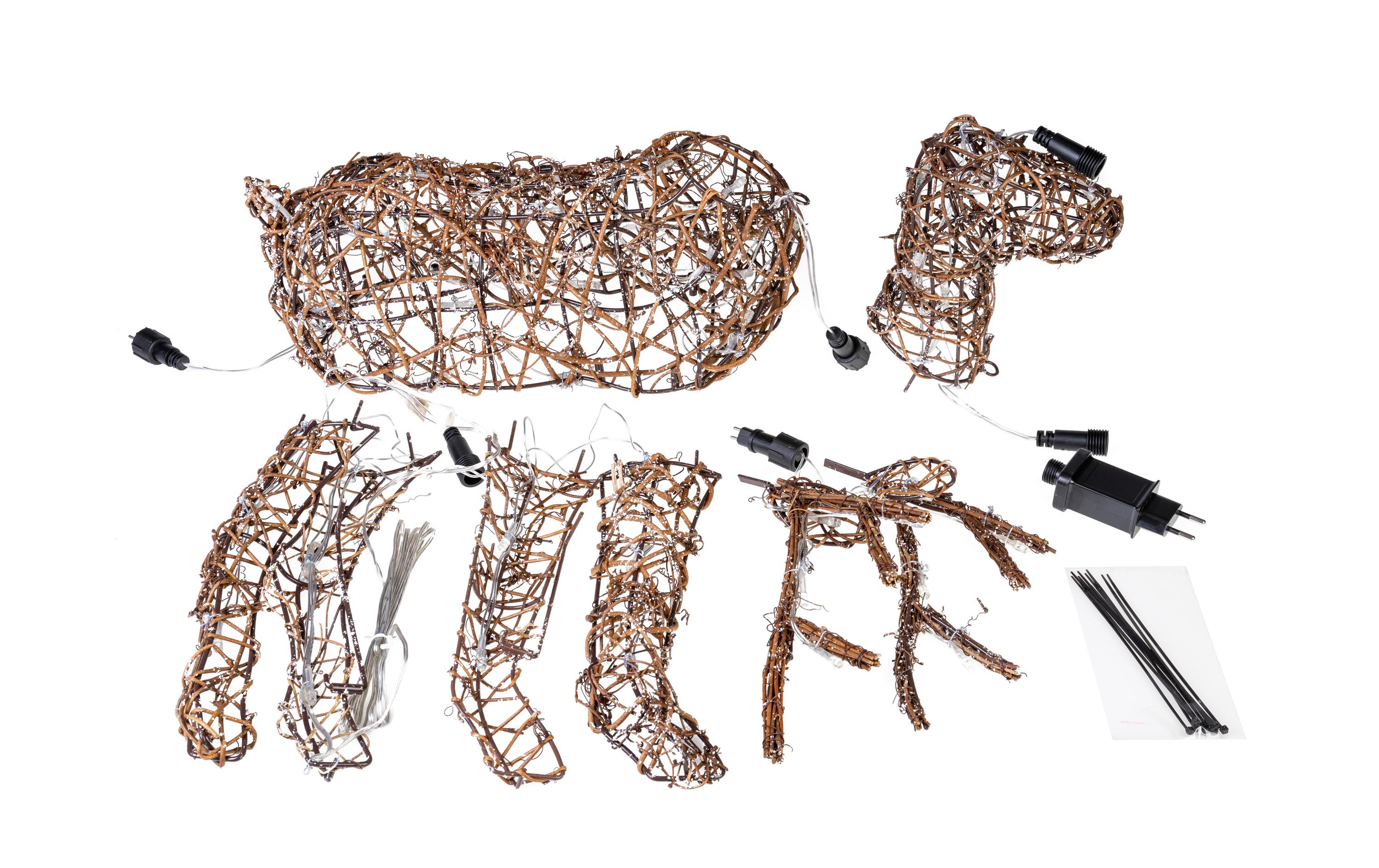LED-Figur Rentier aus Rattan, 70 cm, BraunLED Rentier