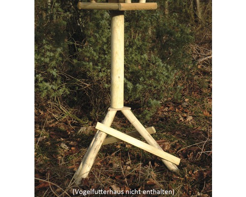 DOBAR vogelhuisjestandaard, grenen, driepoot, ca. 65 x 60 x 100 cm, vogelhuisjespaal, voederbakstandaard