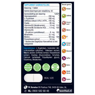 Lucovitaal Melatonine 5-HTP L-Tryptofaan Tabletten 30TB