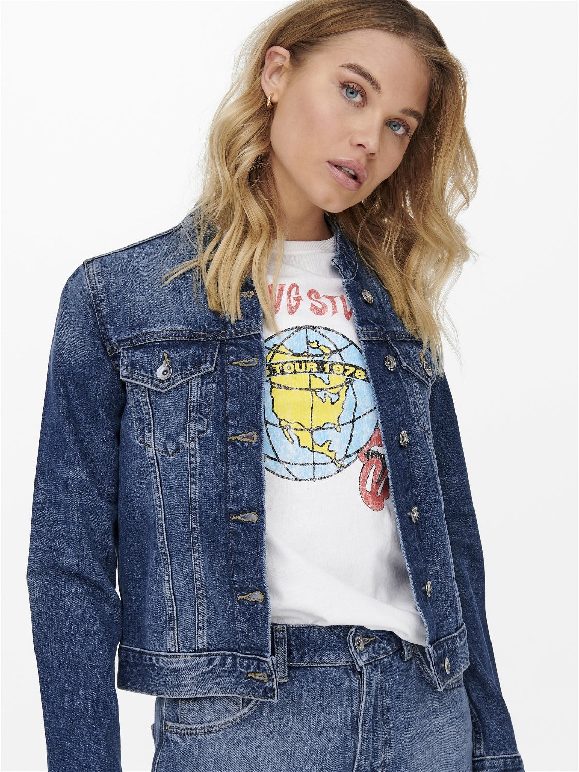 ONLTATUM Jacke Dark Medium Blue Denim
