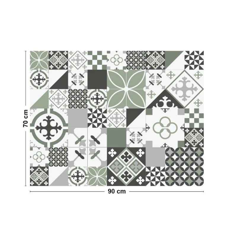 Crédence cuisine Fond de hotte ALU : L 90cm x H 70cm - CIMENT STYLE OL