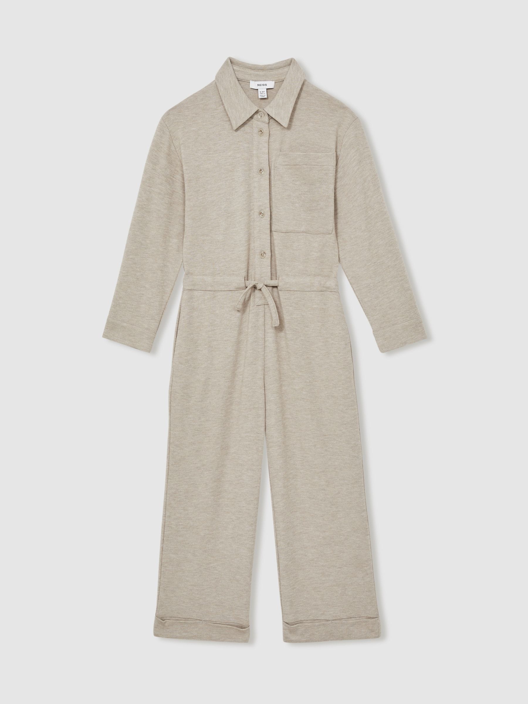 Reiss Rita jersey mélange boilersuit met trekkoord