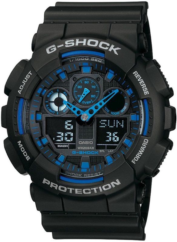 Casio G-Shock GA-100-1A2ER Herenhorloge - Zwart - Sportief Design