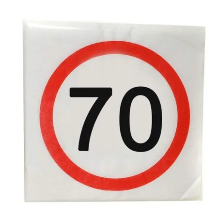 Udo Schmidt Servietten mit Zahl 70, 12 Stück