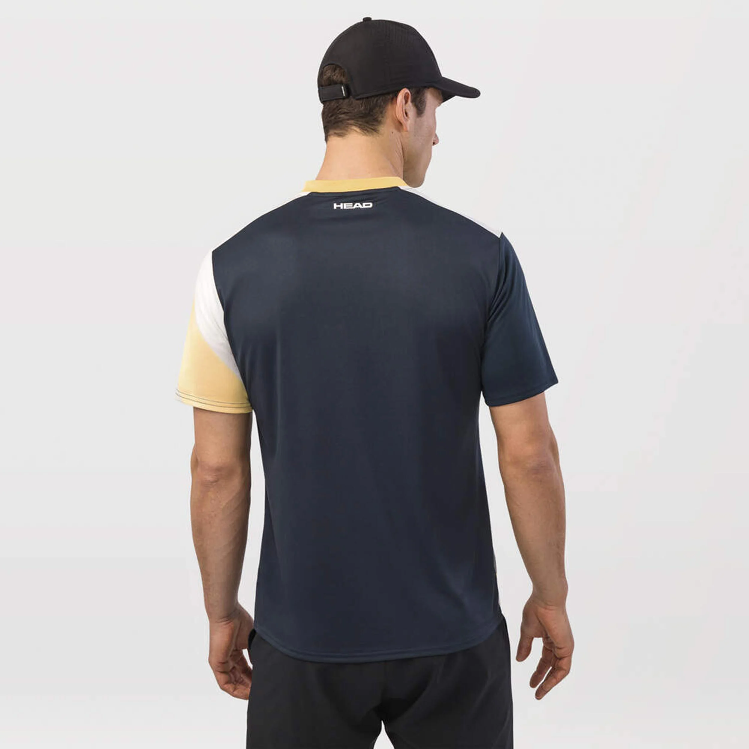 HEAD Topspin T-shirt Hommes - Jaune Doré, Bleu Foncé