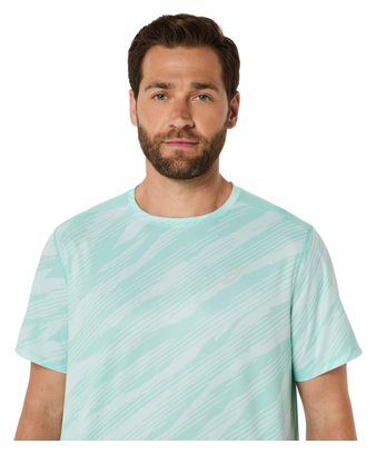 Maillot manches courtes Asics Core Run Print Vert Homme