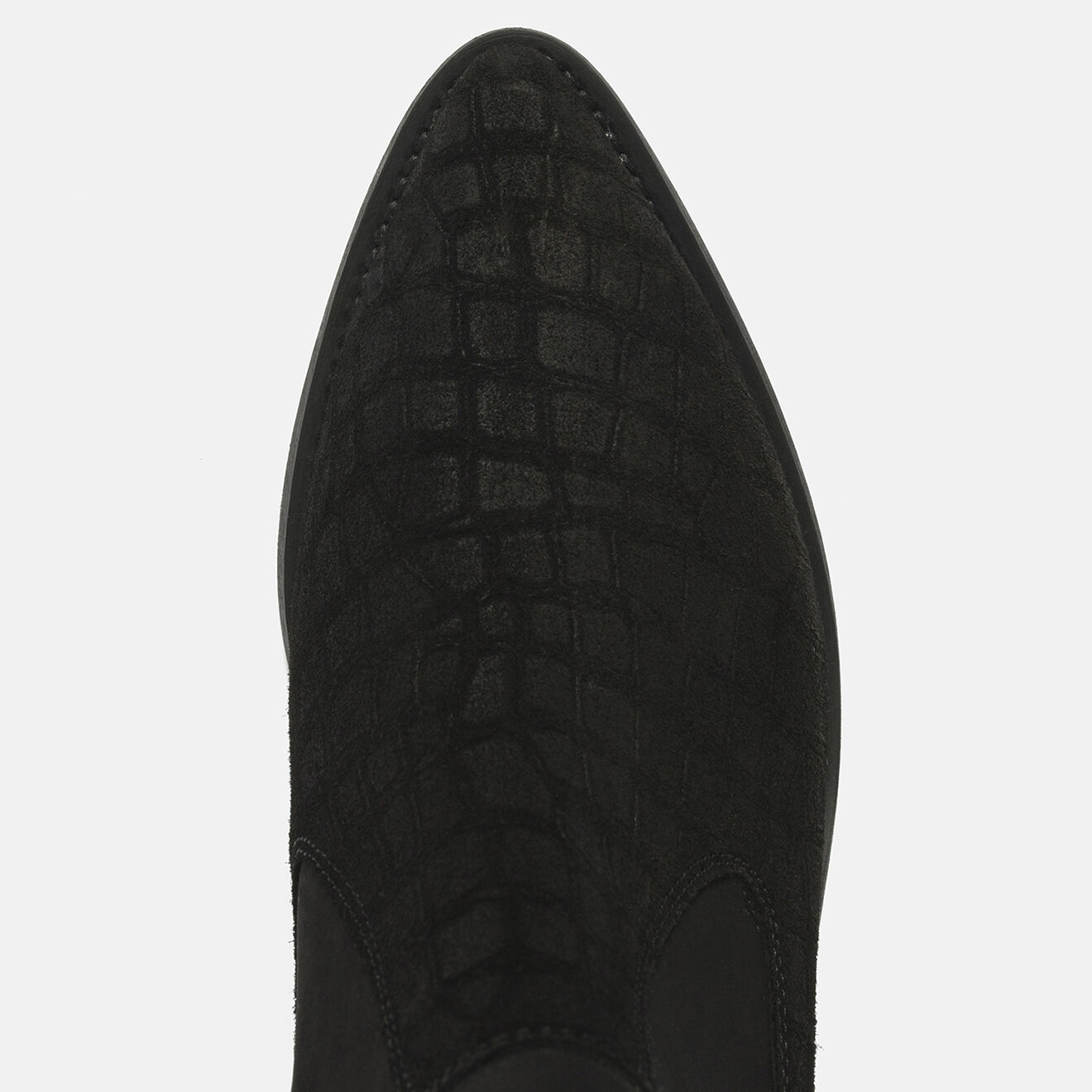 L37 Chelsea boots en Velours de Cuir Upside Down noires - Talon 5 cm