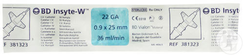 BD Insyte-W Cathéter IV 22G 1 0,9x25mm Bleu 1 Pièce (381323)
