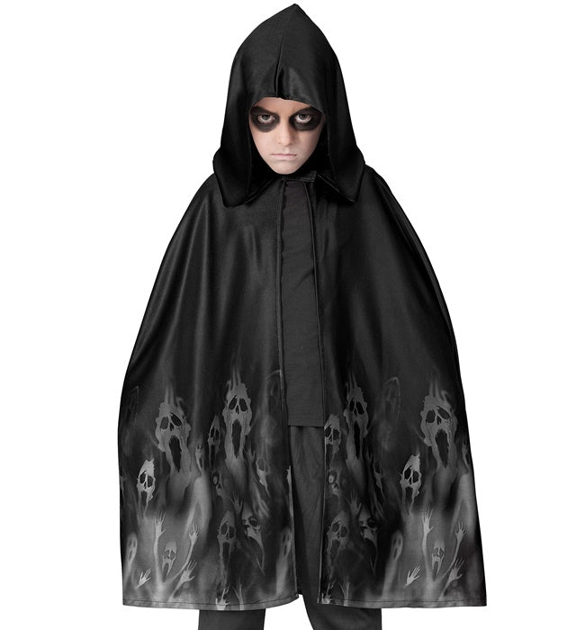 Halloween Cape Zwart Geest 75cm