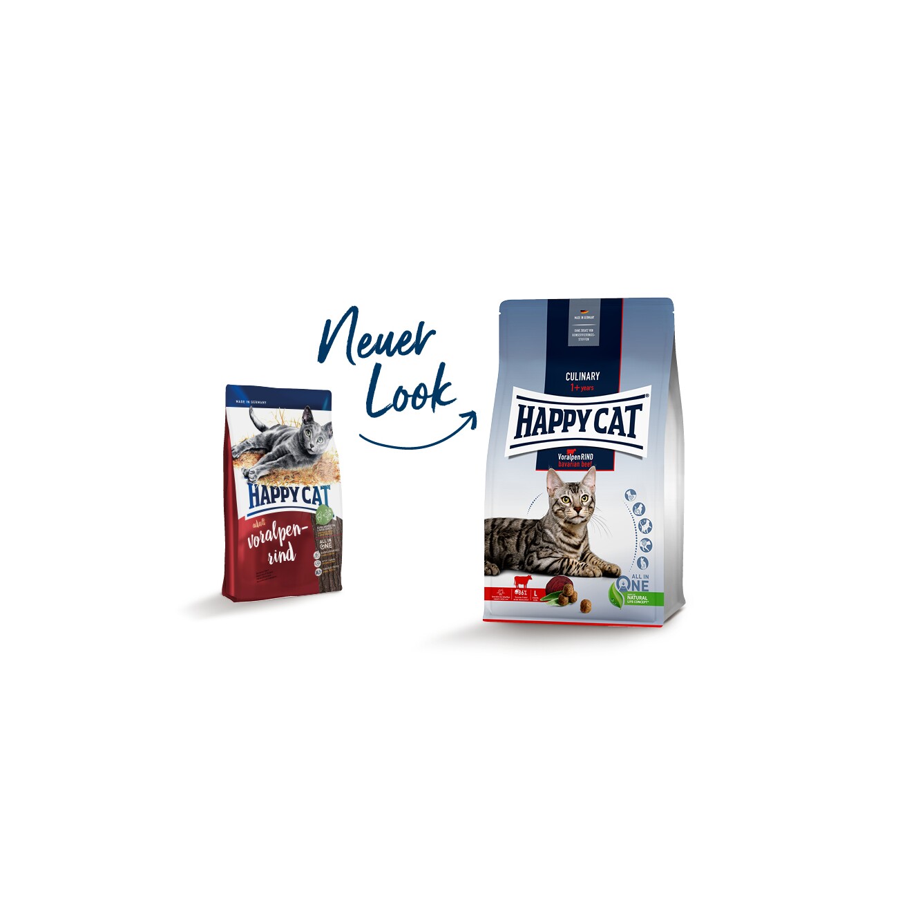 HAPPY CAT Culinary Trockenfutter Katze Adult, Voralpen-Rind 10 kg