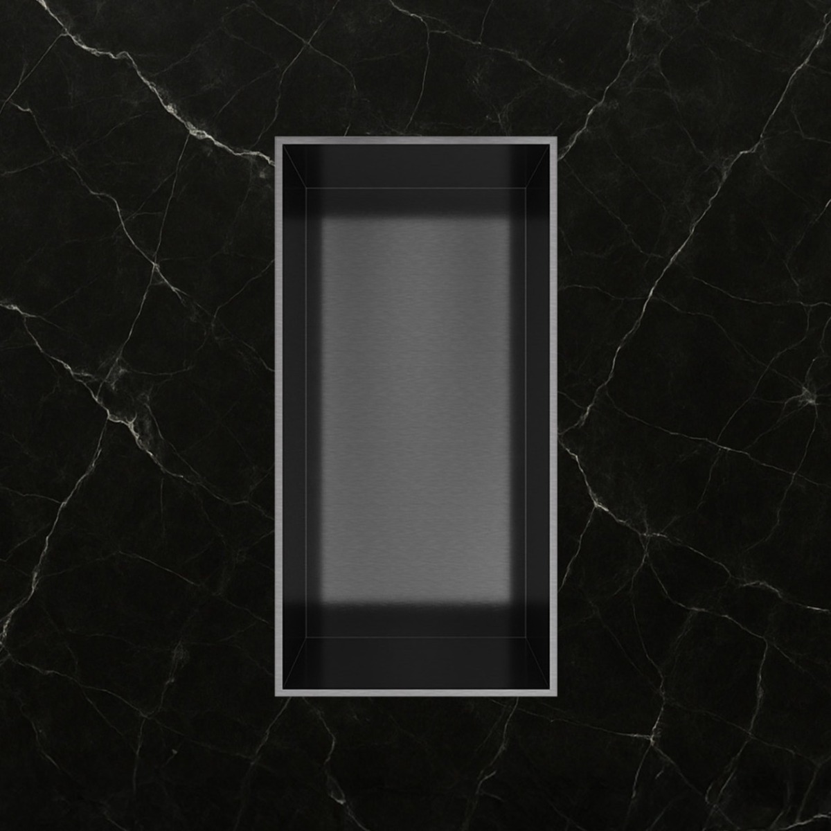 Hotbath &More frameless inbouwnis 30x15x10cm geborsteld zwart PVD