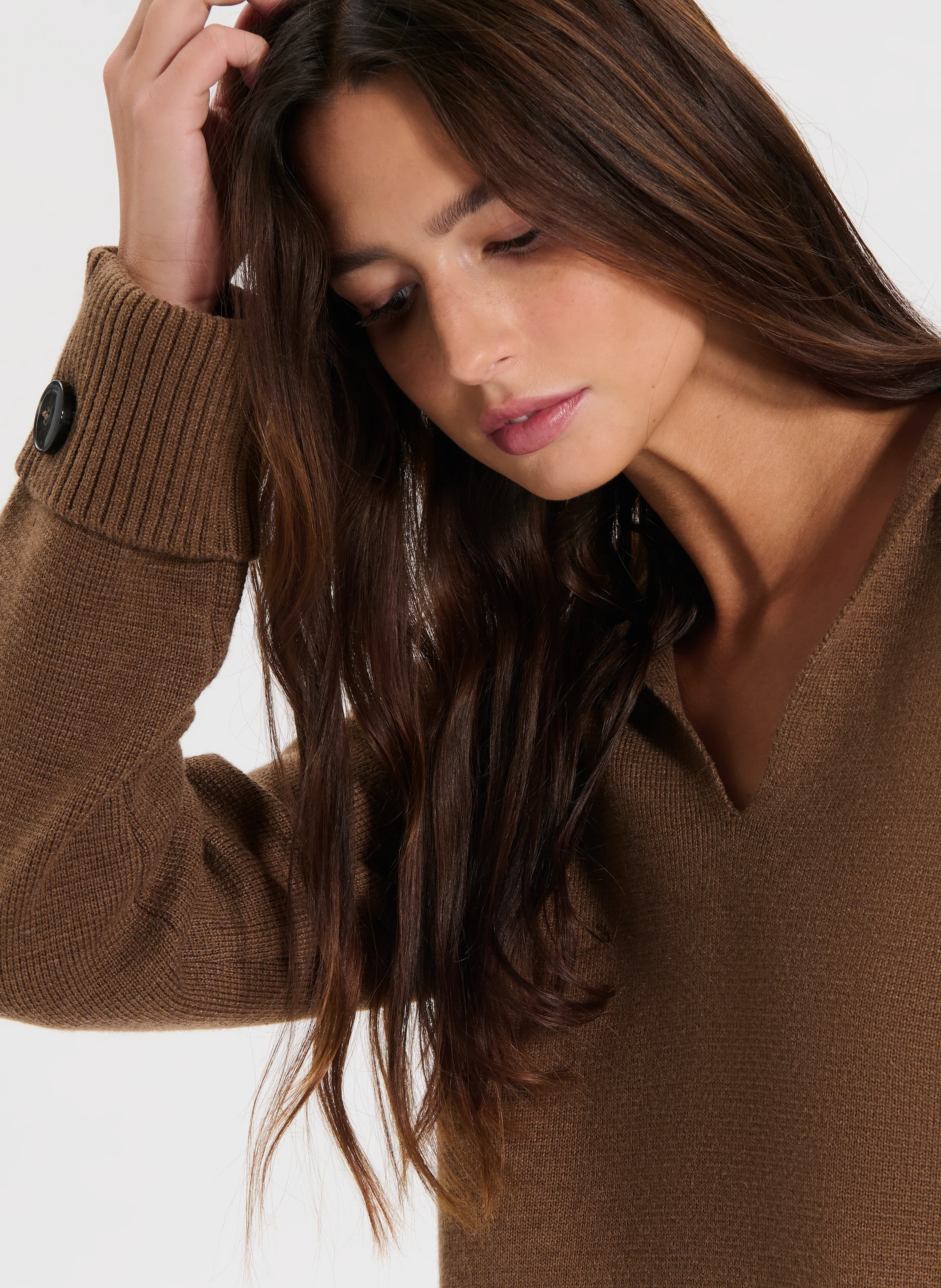 NILIM - Pull oversize en laine mélangée | Marron