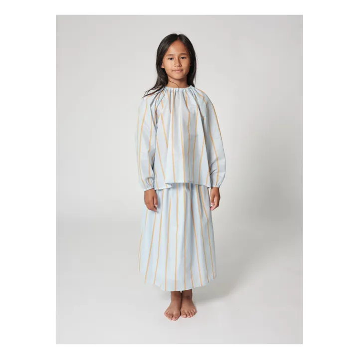 Tangerine Jupe Midi Rayée | Bleu Clair