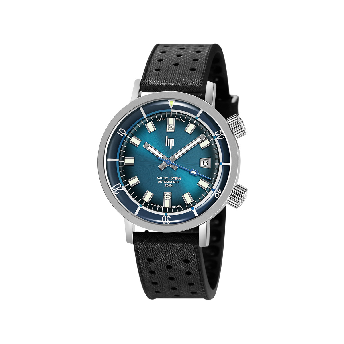 Montre Grande Nautic automatique boitier acier bracelet noir