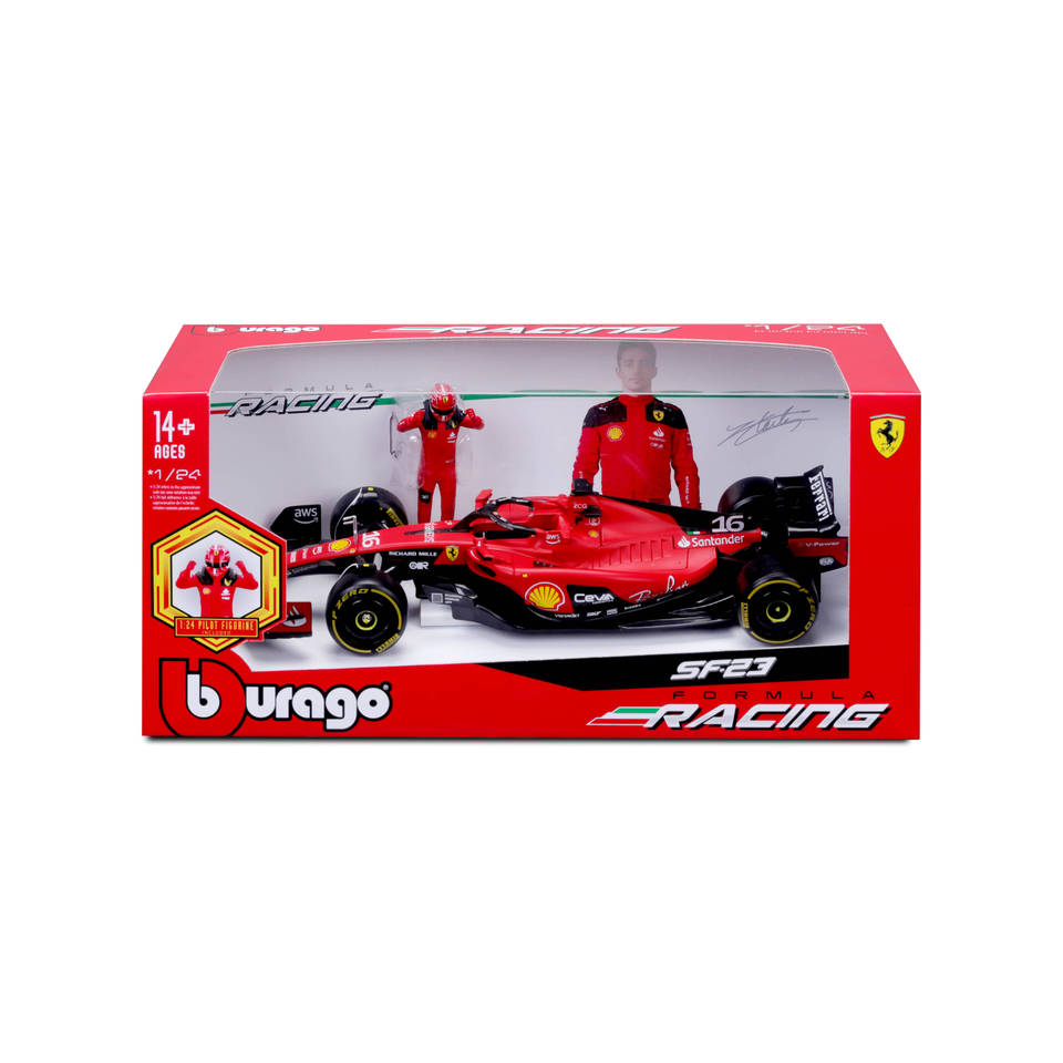 Bburago Charles Leclerc Ferrari SF23 Speed Serie auto - 1:24