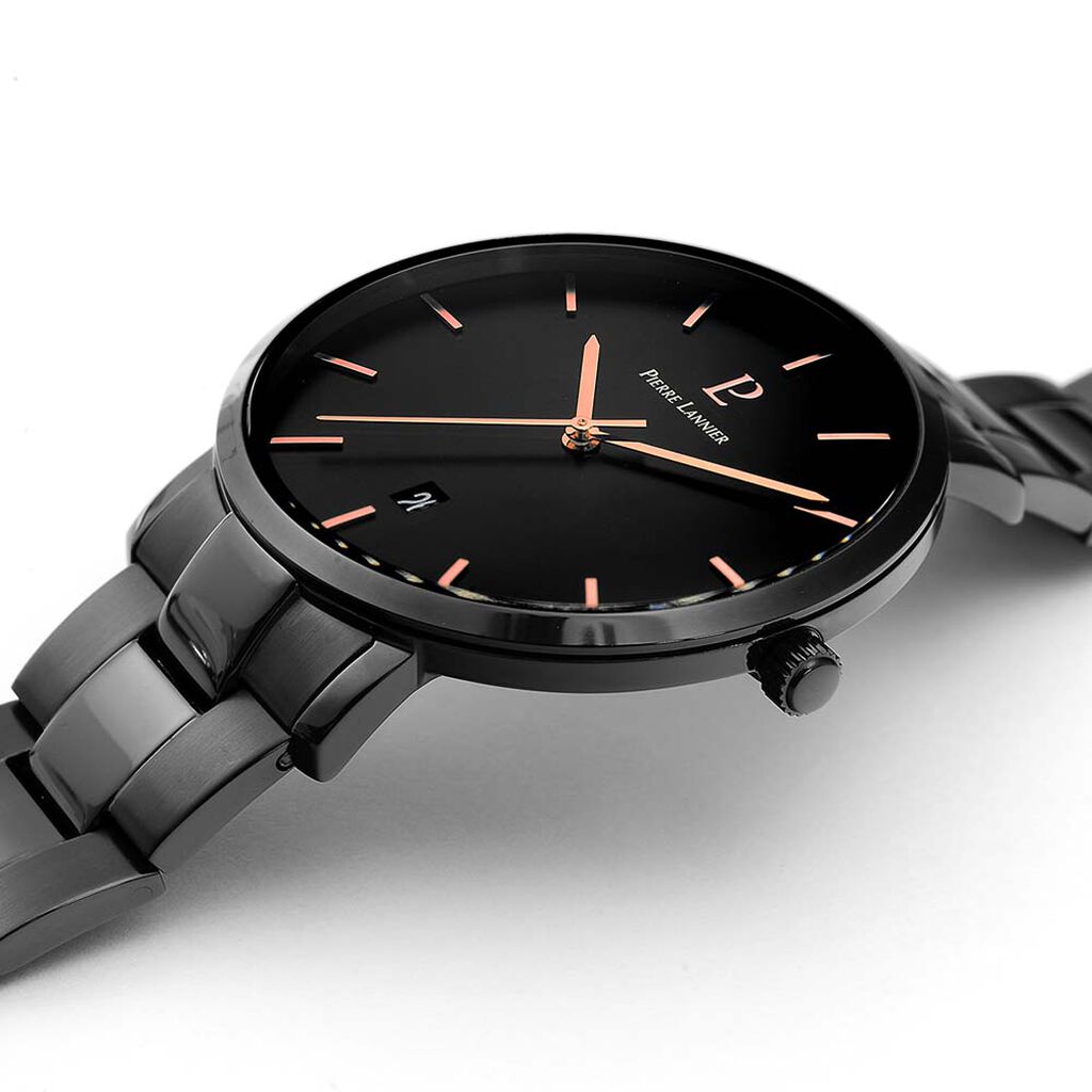 Montre Lannier Collection Echo Acier Noir