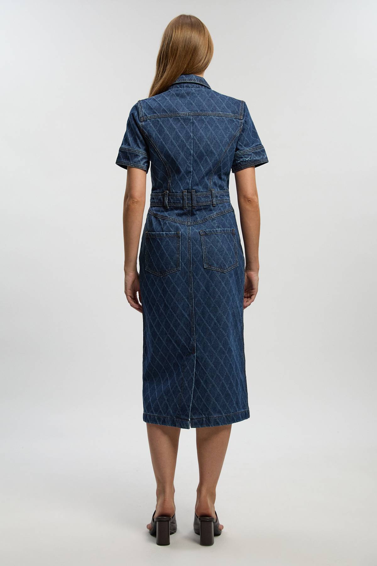 KarenMillen Robe Midi Imprimée En Denim Petite