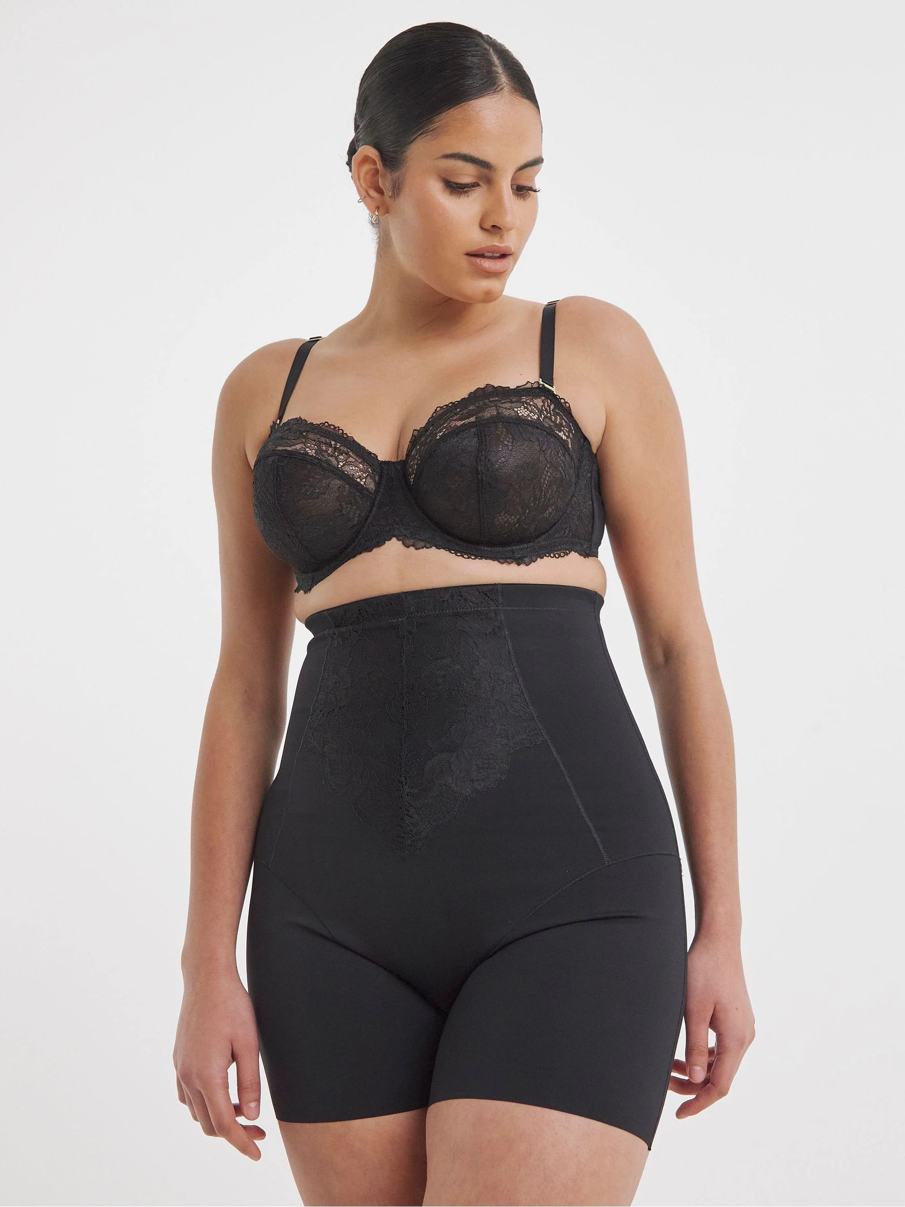 Zwart - Simply Be Magisculpt Ella Lace Thighshaper Frim Control Shapewear & solutions