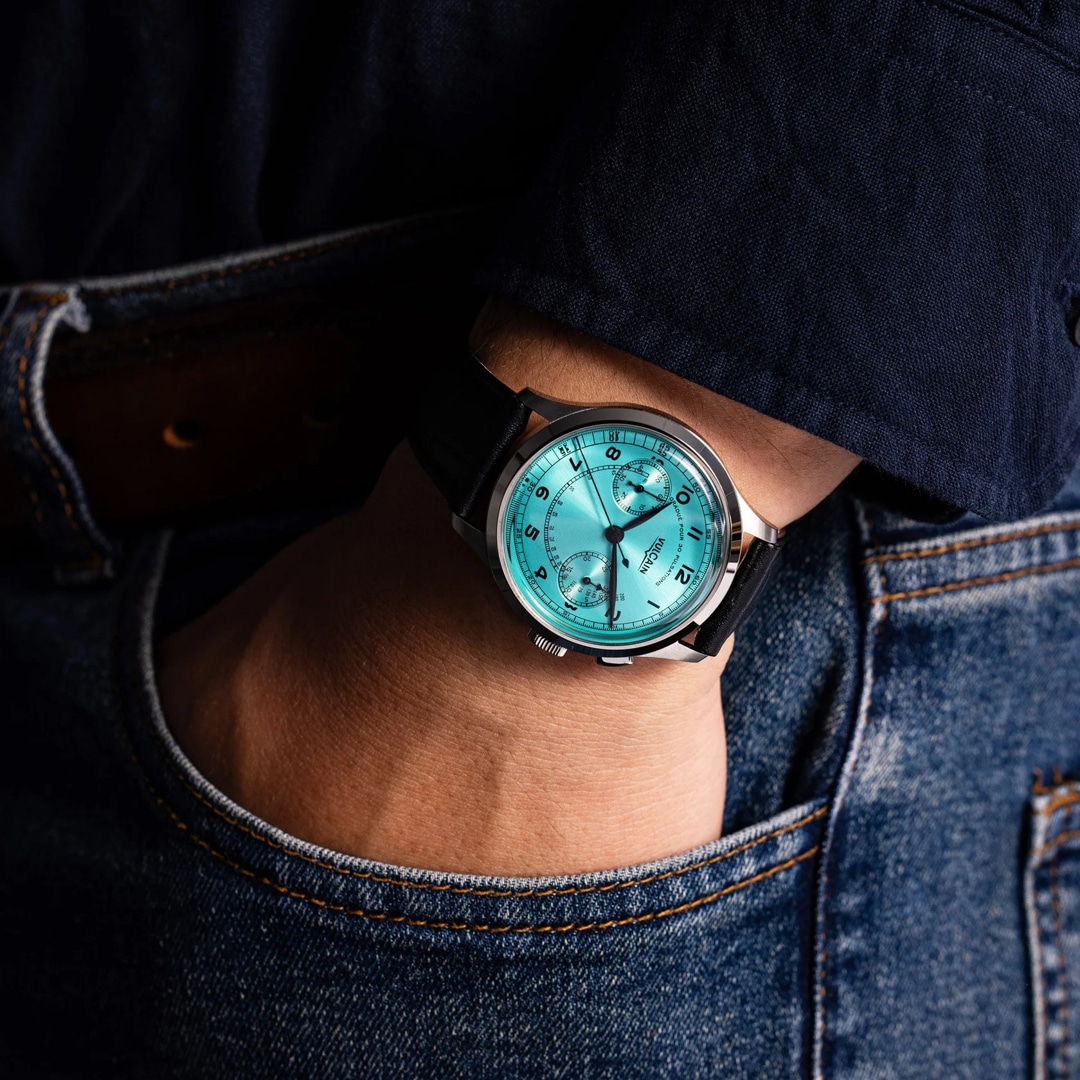 Vulcain Monopusher Heritage Turquoise 39mm