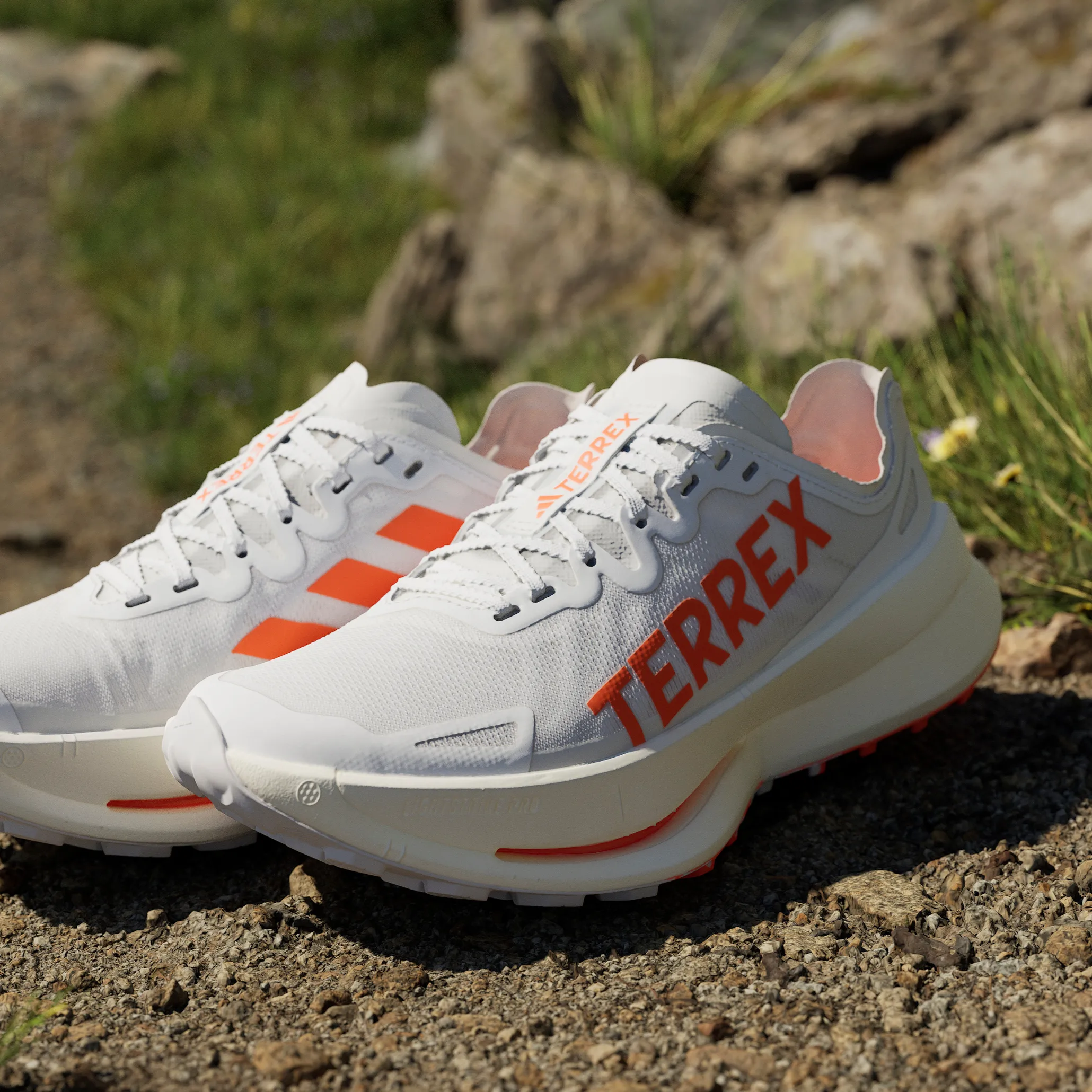 Adidas Women's Terrex Agravic Speed Ultra Trail Running Shoes Cloud White/Impact Orange/Dash Grey