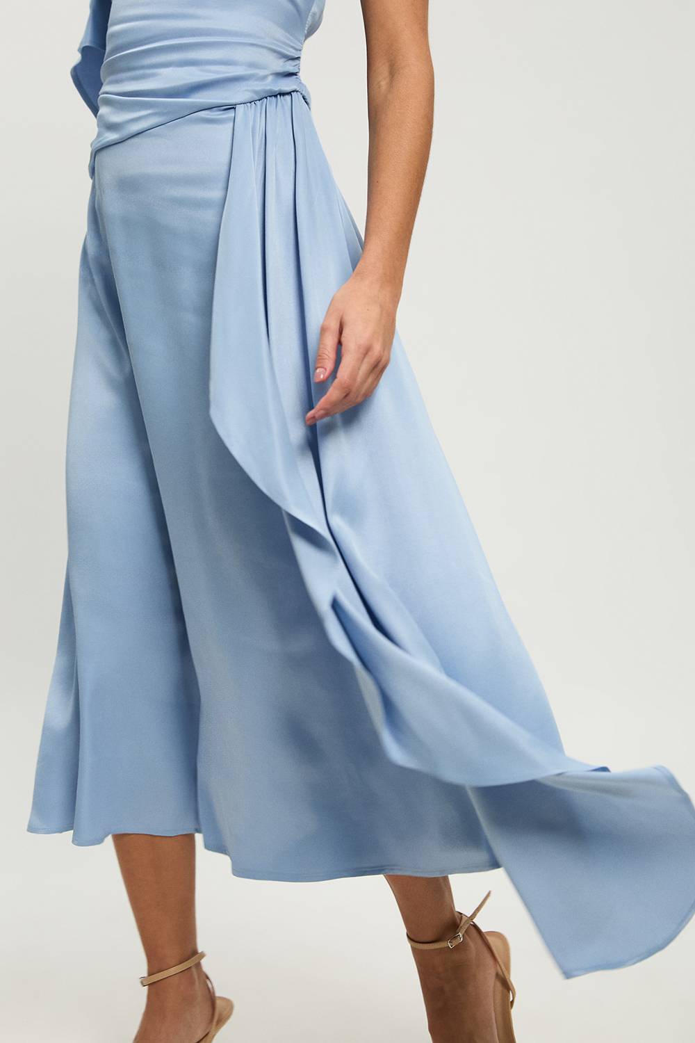 KarenMillen Robe Midi En Satin De Viscose Drapé Petite Taille