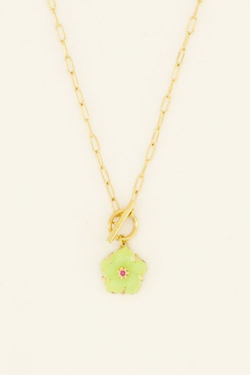 Casa fiore ketting met lime hibiscus bloem