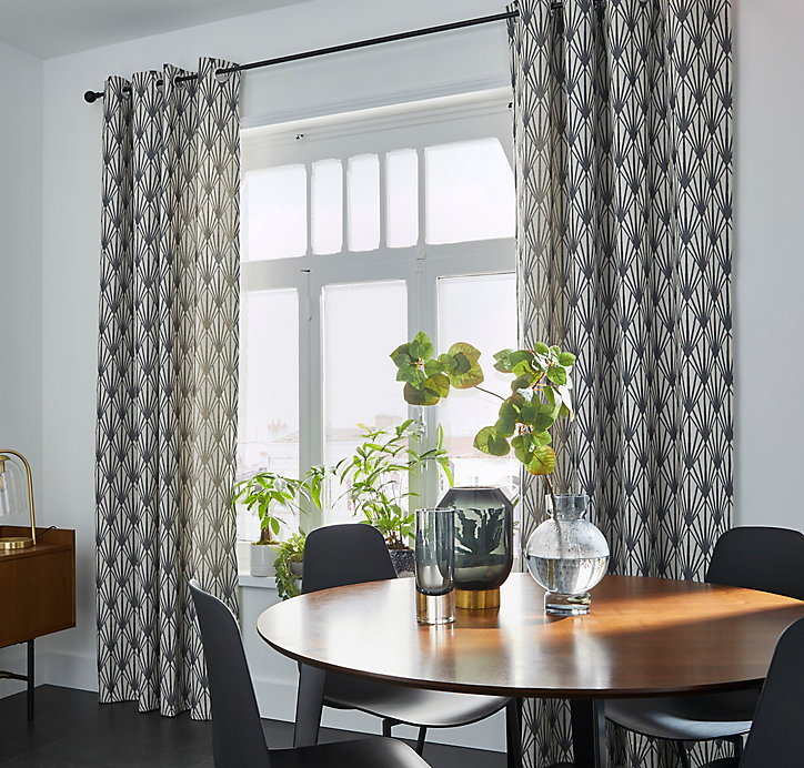 Rideau GoodHome Fremont gris l.140 x H.260 cm