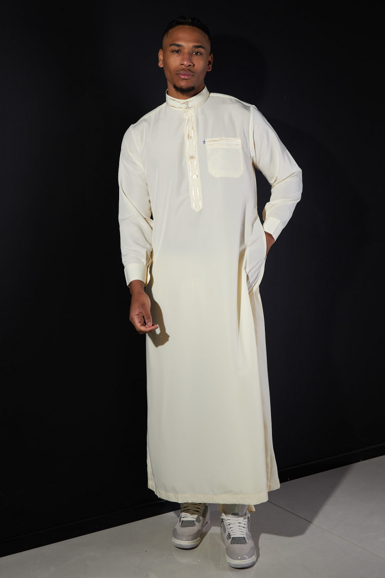 Ensemble 2 pièces qamis + pantalon beige