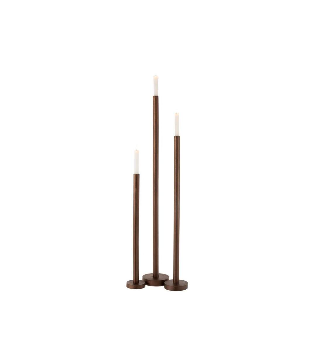 Paris Prix - Lot De 3 Chandeliers Déco mat 100cm Marron Foncé