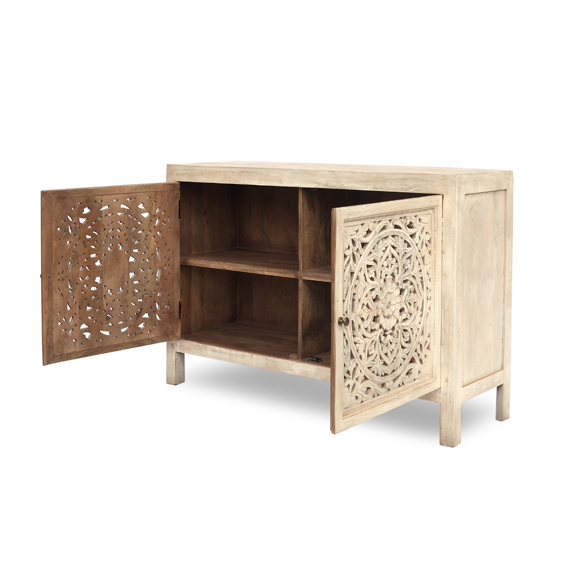 Sideboard 'Doubelle', weiß, B 130 cm, H 90 cm, L 40 cm von fischer's lagerhaus