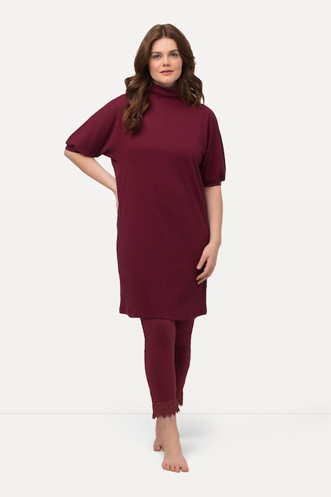 Longshirt, Eggshape, Rollkragen, Halbarm, Biobaumwolle