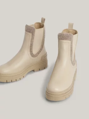 Botas Chelsea com painel de feltro e couro