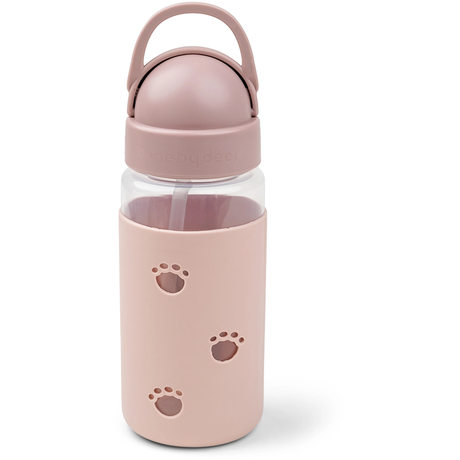 Done by Deer™ Trinkflasche Easy-grip mit Strohhalm, Elphee Rosa