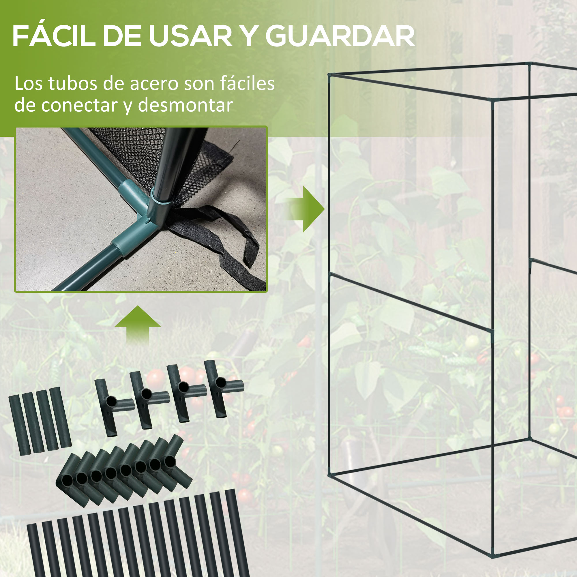 Gaiola de cultivo Outsunny verde escuro