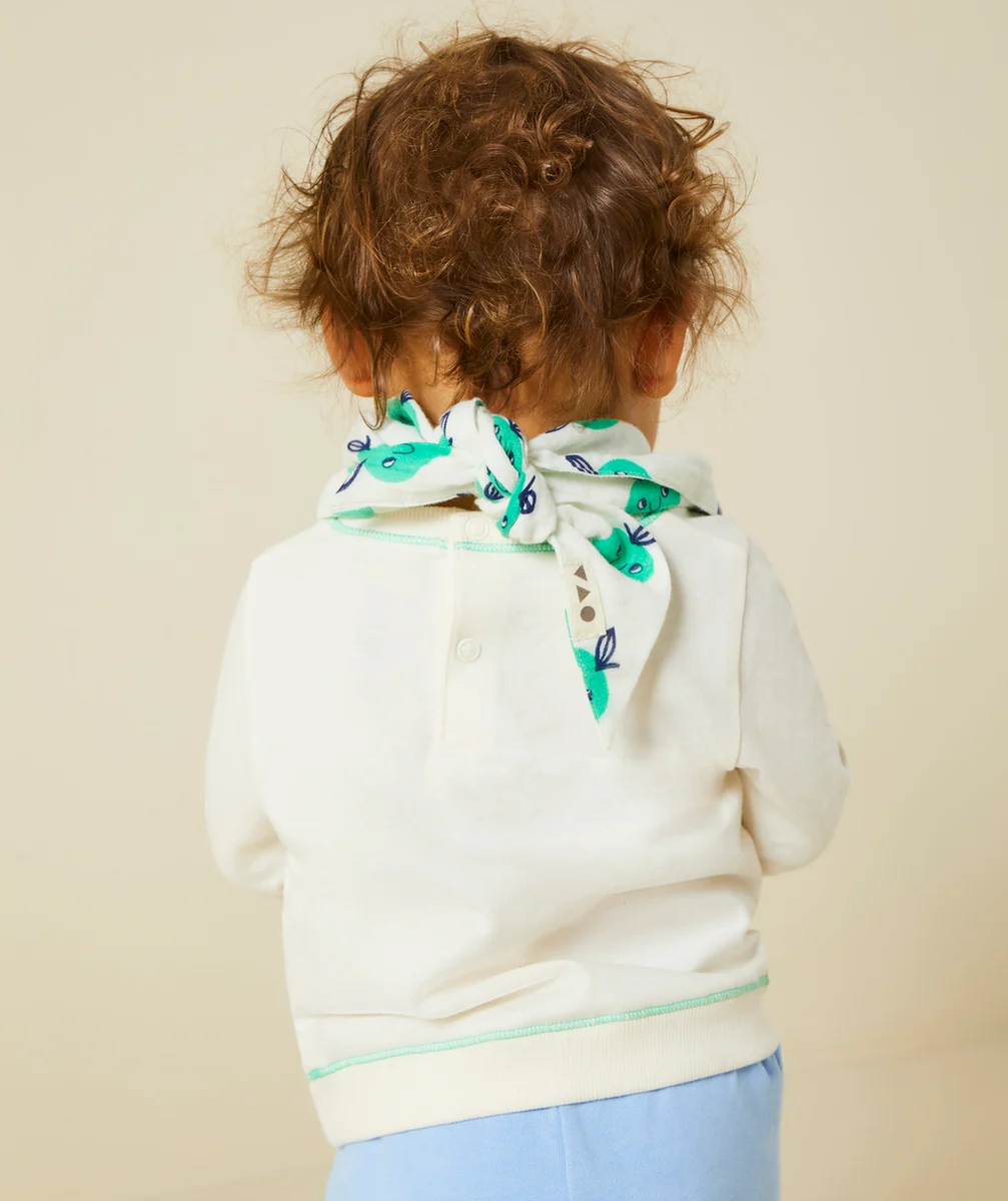 T-SHIRT BÉBÉ GARÇON EN COTON BIO ÉCRU AVEC MESSAGE TUTTI FRUTTI