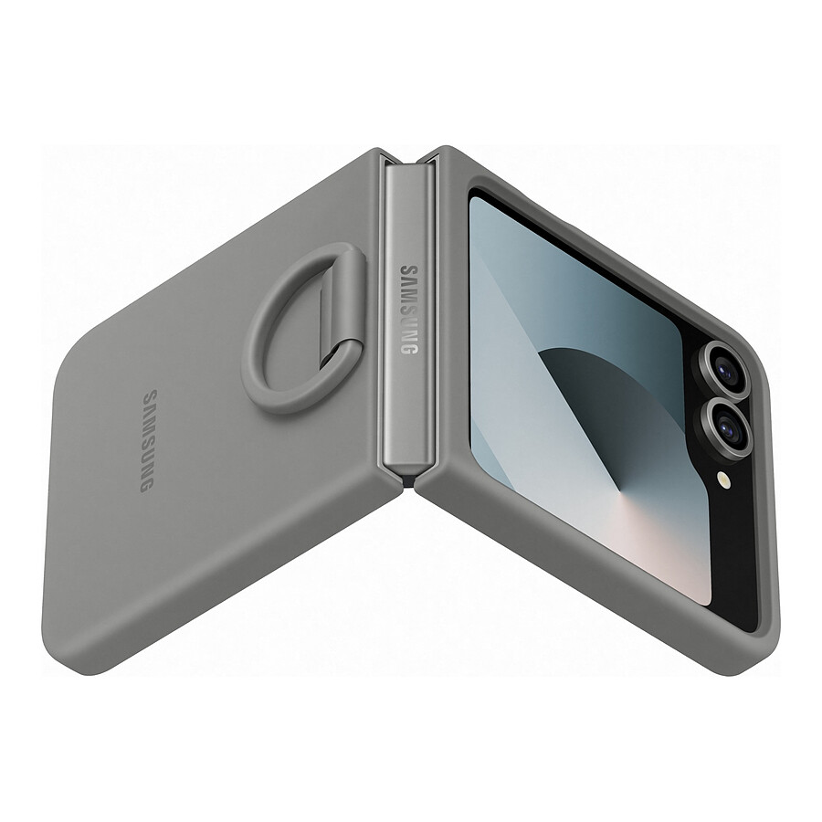 Samsung Coque Silicone Gris avec Anneau Galaxy Z Flip6